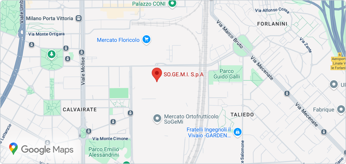 Mappa di Google con l’indicazione della sede So.Ge.Mi a Milano