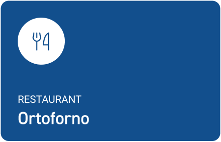 Icon with fork and knife and the text Restaurant Ortoforno
