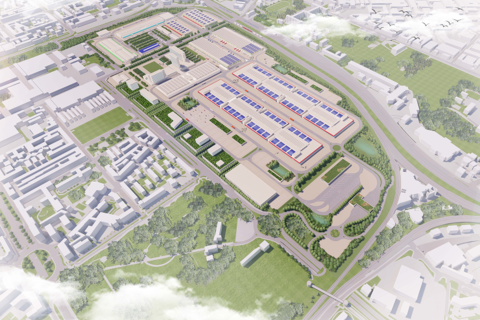 Render del Comprensorio visto dall’alto